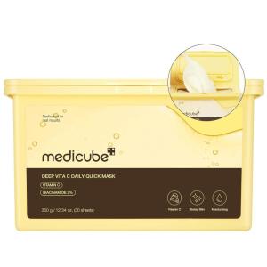 imageMedicube Deep Vita C Daily Quick 30 Sheet Masks  Vegan Certified Quick Dispenser Triple Vitamin Complex For Radiance and Hydration  Korean Face Masks