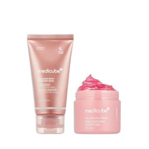 imageMedicube Korean Collagen for Beginner Collagen Overnight Wrapping Peel Off Facial Mask Pack and Collagen Jelly Cream 169 Fl Oz 50ml
