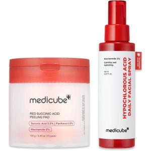 imagemedicube Swipe ampamp Spray Red duo for Troubled Skin Red Succinic Acid Panthenol Facial Peeling Pads and Power Soothing Spray