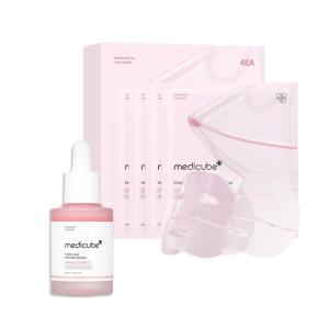 imageMedicube Salmon DNA PDRN Duo for Beginner Salmon DNA PDRN pink collagen jelly gel mask 4ea and Salmon DNA PDRN Pink Peptide Serum Pink glow serum