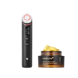 imagemedicube KViral Duo for Uneven Skin Tone AgeR Booster Pro  6in1 Real Glass Glow Device and Deep Vitamin C Golden Capsule Face Moisturizer