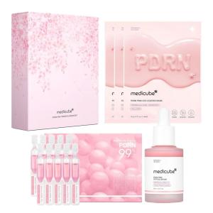 imagemedicube Pink PDRN Trio Gift Set for Glass Glow Skin Hydrating Firming and RadianceBoosting Skincare Set for Women ampamp Girls  With Salmon DNA PDRN Peptides and Pink Vitamin  Korean Skincare