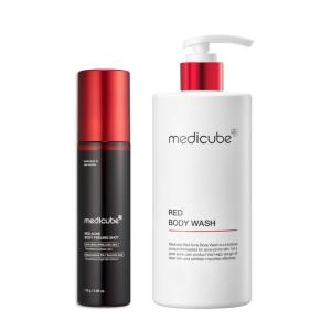 imagemedicube red glow body essentials Red Body Peeling Shot Body Spray Cleanser and Red Body Wash