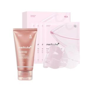 imageMedicube All Day Glass Glow Skin Duo Collagen Overnight Wrapping Peel Off Facial Mask Pack and Salmon DNA PDRN pink collagen jelly gel mask 4ea