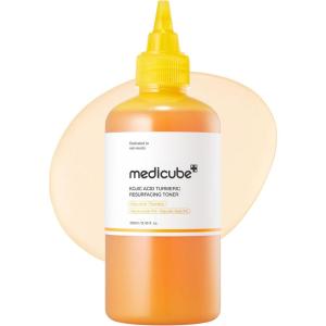 imagemedicube Turmeric Toner for Face ampamp Body  Lightweight Daily Toner for Exfoliating  Improves Uneven Skin Tone ampamp Texture  Niacinamide Glycolic Acid for Clear Glass Skin  Korean Skin Care  250ml