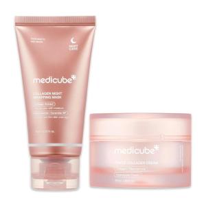 imagemedicube Viral Collagen Glow Boost Duo Collagen Overnight Wrapping Peel Off Facial Mask Pack and Triple Collagen Cream for Hydrating and Firmer  Looking Skin