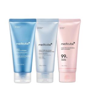 imagemedicube Cleansing Texture Trio Zero Foam and Zero Pore Clear Blue Capsule Facial Deep Cleanser and PDRN Marshmallow Whip Cleanser