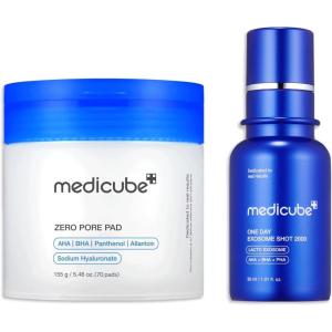 imagemedicube Daily Toner Pads with Exosome 2000 for Pore Care medicube Zero Pore Pads 20 and Zero Exosome Shot 2000 PPM Spicule Facial Serum