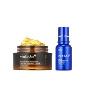 imagemedicube Flawless Skin Deep Vitamin C Golden Capsule Face Moisturizer and Zero Exosome Shot 7500 PPM Spicule Facial Serum