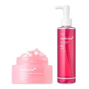 imagemedicube PDRN Cleanse ampamp Hydrate Duo Salmon DNA PDRN Pink Collagen Capsule Cream and PDRN Jelly to Foam Cleanser  Lightweight Gel to Foam Cleanser and Moisturizer  For Uneven Skin Tone and Glow