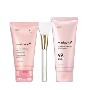 imagemedicube PDRN Cleansing ampamp Care Set PDRN Caffeine Overnight Wrapping Peel Off Facial Mask and Pink Marshmallow Whip Cleanser and Jelly Brush 1ea