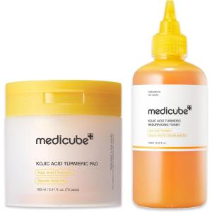 imagemedicube Kojic Acid Clarity Duo for Troubled Skin Kojic Acid Turmeric Clarifying Pad and Kojic Acid Turmeric Smoothing Toner for face ampamp Body