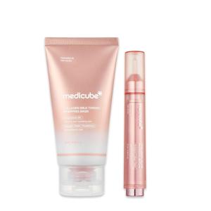 imagemedicube Milky Collagen Double Glow Lock Duo Collagen Glazed Milky Glow Wrapping Mask and Collagen Glow Booster Milk Serum  130Da Collagen Niacinamide Glutathione for Plumped Radiant Glass Skin