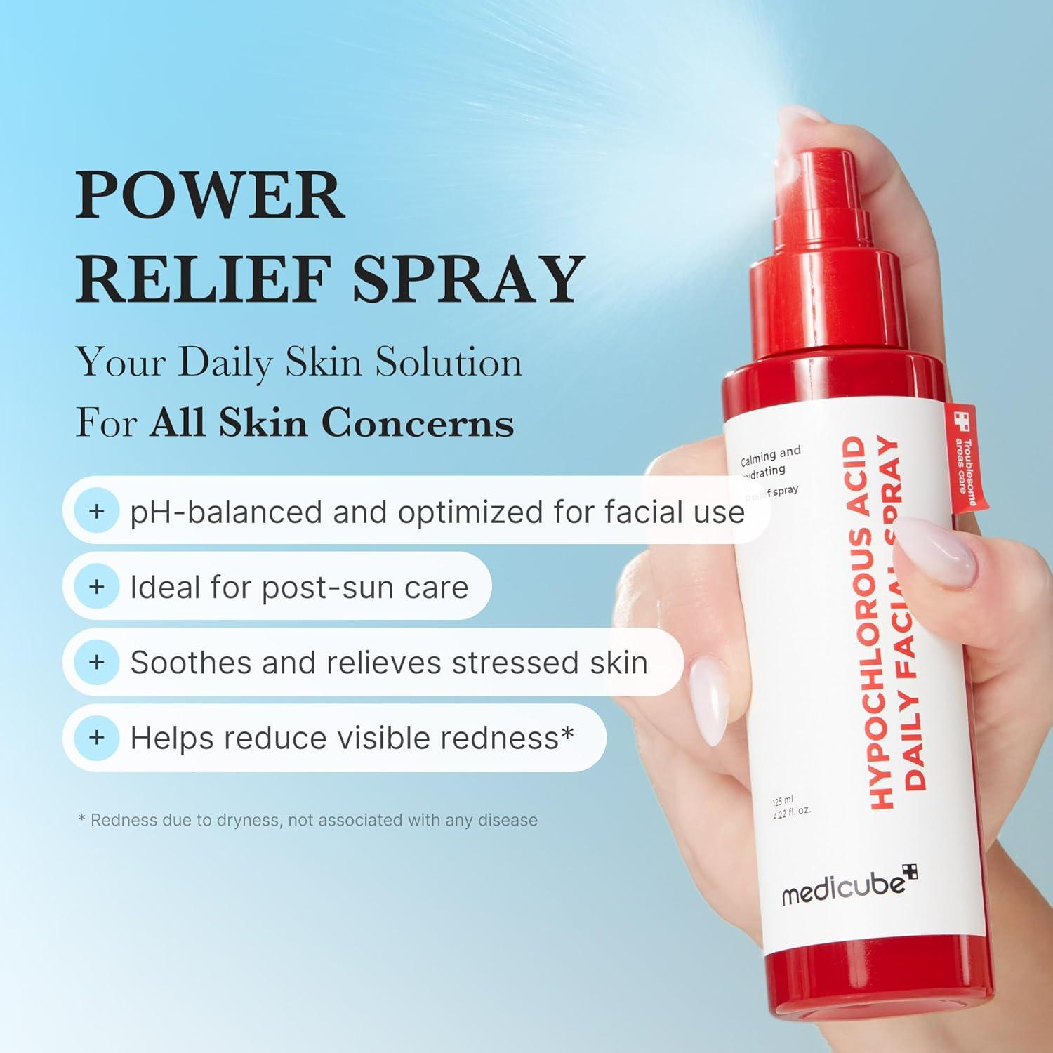 imagemedicube Power Soothing Spray  Hypochlorous Acid Spray For All Skin Types Delicate Skin  Daily Skin Solution ampamp PostSun Care  HOCI Facial Mist for Soothing ampamp Calming  Korean Skincare  169 floz125 ml