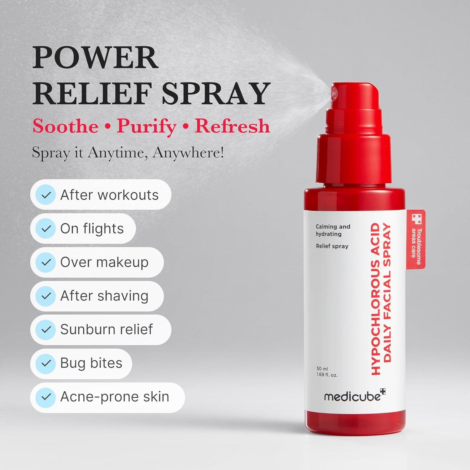 imagemedicube Power Soothing Spray  Hypochlorous Acid Spray For All Skin Types Delicate Skin  Daily Skin Solution ampamp PostSun Care  HOCI Facial Mist for Soothing ampamp Calming  Korean Skincare  169 floz169 fl Oz