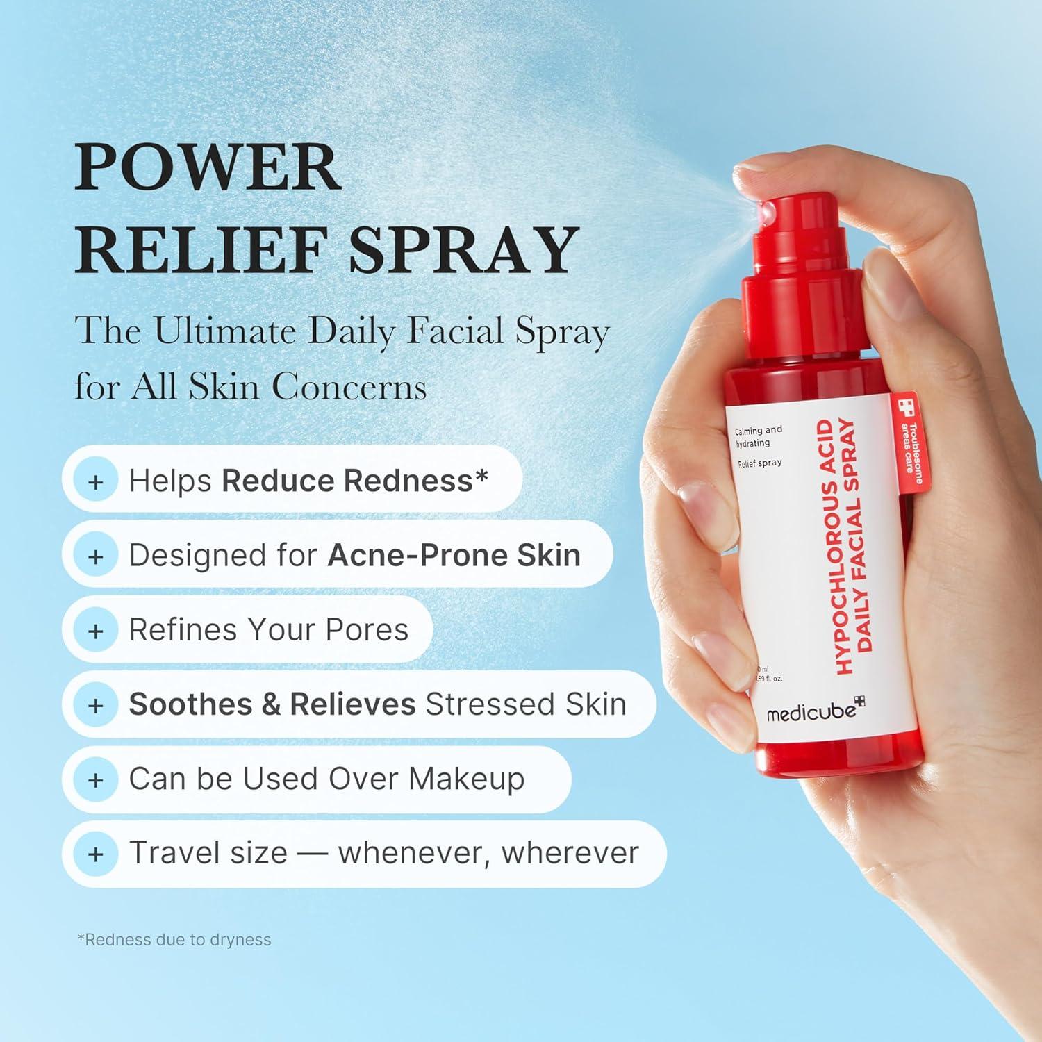 imagemedicube Power Soothing Spray  Hypochlorous Acid Spray For All Skin Types Delicate Skin  Daily Skin Solution ampamp PostSun Care  HOCI Facial Mist for Soothing ampamp Calming  Korean Skincare  169 floz169 fl Oz