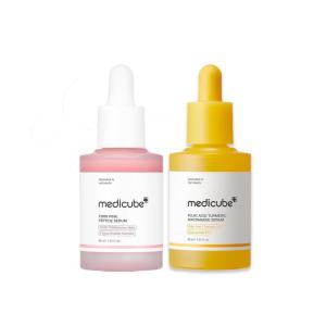 imagemedicube Viral Serum Duo for Clear and Plump Skin Kojic Acid Turmeric and PDRN Rose Pink Serum for Radiant Glow and Uneven Skin Tone ampamp Texture Care  Giftable Skincare Set Stocking Stuffers