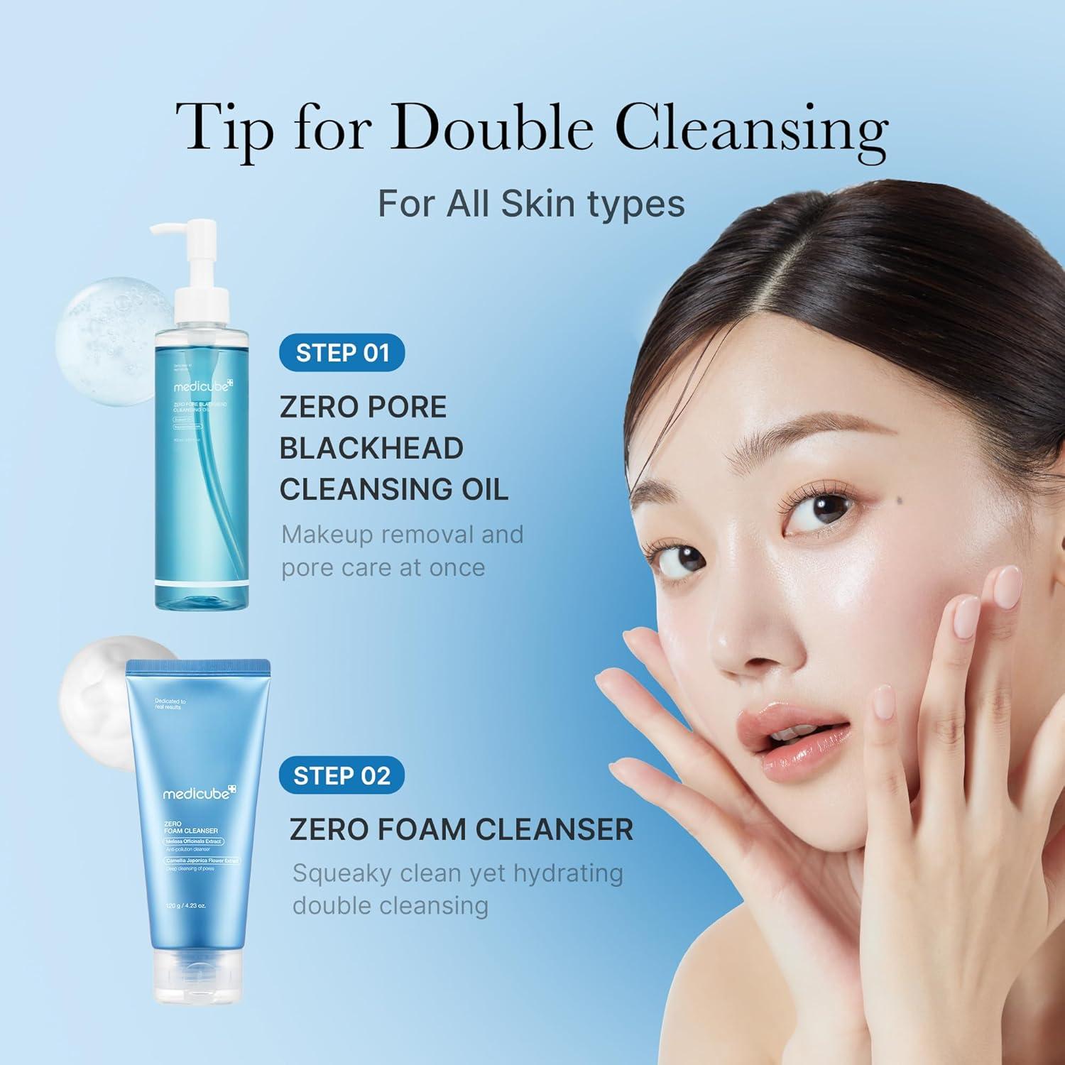 imagemedicube Zero Pore Blackhead Cleansing Oil  Makeup Remover for all skin types Daily Moisture Facial Cleanser LowIrritation  Korean Skin Care 205ml  693 floz