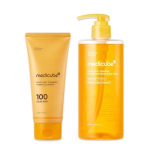 image:imagemedicube Face amp Body Cleansing Duo Kojic Acid Turmeric Foam Cleanser and Brightening Body Wash  Gentle Exfoliating amp Excess Sebum Care Routine