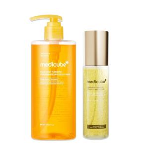 image:imagemedicube Kojic Acid Body Wash amp Glow Spray Duo Kojic Acid Turmeric Brightening Body Wash and Turmeric Vitamin Gold Jelly Mist Serum  2Step Cleanse amp Spray for Glowing Body PostShower Routine