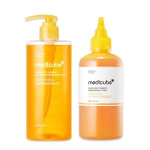 image:imagemedicube Kojic Acid Body Wash amp Tone Duo Kojc Acid Turmeric Brightening Body Wash and Smothing Toner for Face amp Body  Shower 2 Step Routine for Clearer Brighter Body Skin