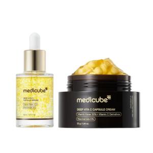 image:imagemedicube Deep Vita C Capsule Serum amp Cream Duo Liposome Vita C Capsule Serum and Vita C Capsule Cream  Hydrating Vitamin C Capusle for Dull UnevenLooking Skin