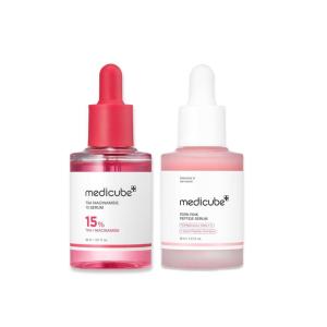 image:imagemedicube Ultimate Clear Glass Skin Serum Duo TXA  Niacinamide 15 Glow Facial Serum and PDRN Pink Peptide Serum for Uneven Skin Tone and Texture  Korean Skincare