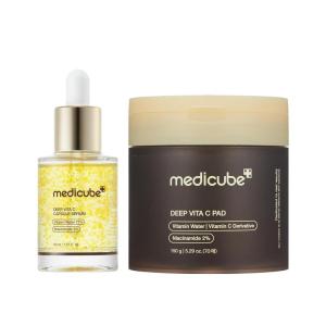 image:imagemedicube Deep Vita C Radiance Serum amp Pad Duo Deep Vita C Capsule Serum and Vita C Toner Pad  Daily Tone prep for a Smooth Radiant Texture