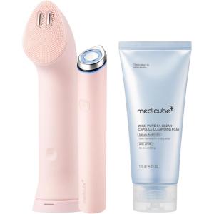 image:imagemedicube Pore Purifying Cleansing Set Mini Booster Pro Plus Cleansing Device Set Pink and Zero Pore Clear Blue Capsule Facial Deep Cleanser