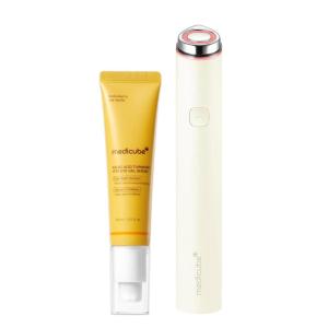 image:imagemedicube Brightening Eye Care Device amp Skincare Duo Mini Booster Pro Plus Beige and Kojic Acid Eye Gel Serum  Targets Dark Circles Puffiness amp Dullness  Korean Skincare amp Facial Device Set