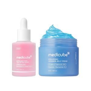 image:imagemedicube Light Glow amp Lasting Hydration Set UltraLight Salmon PDRN Serum and Hyaluronic Acid Jelly Cream  Layered Hydration for Radiant Skin