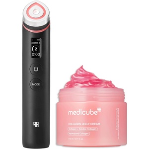 image:imagemedicube Korean Collagen Glow Skin Maker Set AgeR Booster Pro  6in1 Real Glass Glow Device and Collagen Jelly Cream Niacinamide amp FreezeDried Hydrolyzed Collagen 110ml