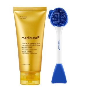 image:imagemedicube Kojic Acid Turmeric Deep Cleanse Duo Kojic Acid Turmeric Capsule Foam Cleanser and Multi Pore Brush  Pore Care Gentle Exfoliation amp Deep Cleansing Routine  Korean Skincare Set